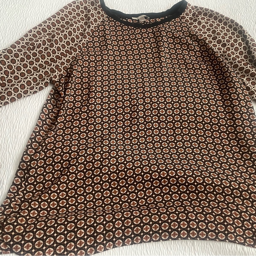 Roz & Ali Black and Brown Floral Top